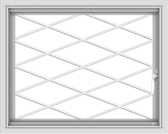 WDMA 30x24 (29.5 x 23.5 inch) Vinyl uPVC White Push out Casement Window without Grids with Diamond Grills