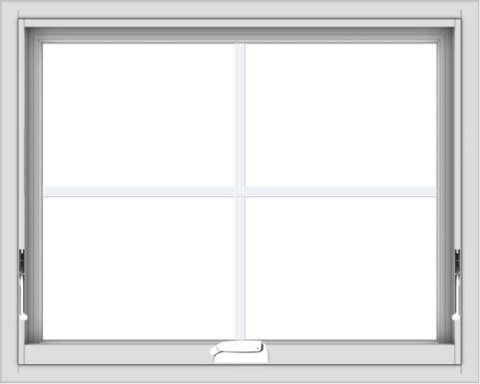 WDMA 30x24 (29.5 x 23.5 inch) White Vinyl uPVC Crank out Awning Window with Colonial Grids Interior