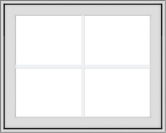 WDMA 30x24 (29.5 x 23.5 inch) White Vinyl uPVC Crank out Awning Window with Colonial Grids Exterior