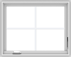 WDMA 30x24 (29.5 x 23.5 inch) White Vinyl uPVC Crank out Casement Window with Colonial Grids