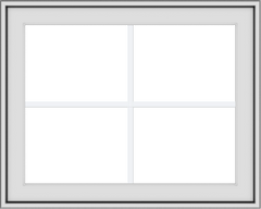 WDMA 30x24 (29.5 x 23.5 inch) White uPVC Vinyl Push out Awning Window with Colonial Grids Exterior