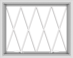 WDMA 30x24 (29.5 x 23.5 inch) White uPVC Vinyl Push out Awning Window without Grids with Diamond Grills