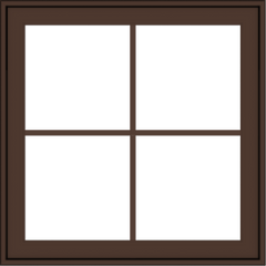 WDMA 30x30 (29.5 x 29.5 inch) Oak Wood Dark Brown Bronze Aluminum Crank out Awning Window with Colonial Grids Exterior