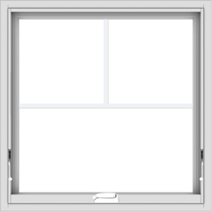 WDMA 30x30 (29.5 x 29.5 inch) White Vinyl uPVC Crank out Awning Window with Fractional Grilles