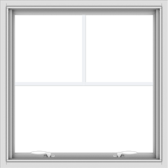 WDMA 30x30 (29.5 x 29.5 inch) White uPVC Vinyl Push out Awning Window with Fractional Grilles