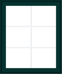 WDMA 30x36 (29.5 x 35.5 inch) Oak Wood Green Aluminum Push out Awning Window with Colonial Grids Exterior