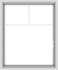 WDMA 30x36 (29.5 x 35.5 inch) Vinyl uPVC White Push out Casement Window with Fractional Grilles