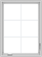 WDMA 30x40 (29.5 x 39.5 inch) White Vinyl uPVC Crank out Casement Window with Colonial Grids