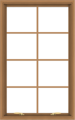 WDMA 30x48 (29.5 x 47.5 inch) Oak Wood Green Aluminum Push out Awning Window with Colonial Grids Interior