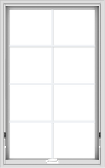 WDMA 30x48 (29.5 x 47.5 inch) White Vinyl uPVC Crank out Awning Window with Colonial Grids Interior