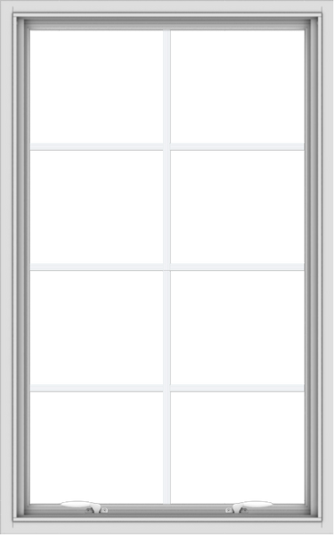 WDMA 30x48 (29.5 x 47.5 inch) White uPVC Vinyl Push out Awning Window with Colonial Grids Interior