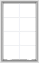 WDMA 30x48 (29.5 x 47.5 inch) White uPVC Vinyl Push out Awning Window with Colonial Grids Interior