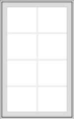 WDMA 30x48 (29.5 x 47.5 inch) White uPVC Vinyl Push out Awning Window with Colonial Grids Exterior