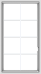 WDMA 30x54 (29.5 x 53.5 inch) uPVC Vinyl White push out Casement Window with Colonial Grids