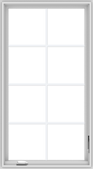 WDMA 30x54 (29.5 x 53.5 inch) White Vinyl uPVC Crank out Casement Window with Colonial Grids