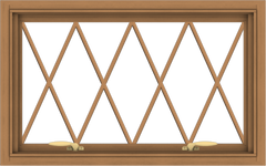 WDMA 32x20 (31.5 x 19.5 inch) Oak Wood Green Aluminum Push out Awning Window without Grids with Diamond Grills