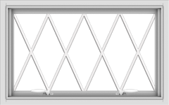 WDMA 32x20 (31.5 x 19.5 inch) White uPVC Vinyl Push out Awning Window without Grids with Diamond Grills