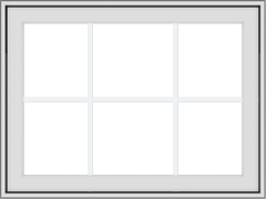 WDMA 32x24 (31.5 x 23.5 inch) White Vinyl uPVC Crank out Awning Window with Colonial Grids Exterior