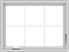 WDMA 32x24 (31.5 x 23.5 inch) White Vinyl UPVC Crank out Casement Window with Colonial Grids Interior