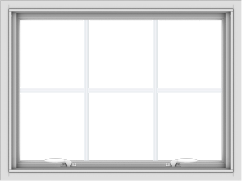 WDMA 32x24 (31.5 x 23.5 inch) White uPVC Vinyl Push out Awning Window with Colonial Grids Interior