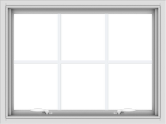 WDMA 32x24 (31.5 x 23.5 inch) White uPVC Vinyl Push out Awning Window with Colonial Grids Interior