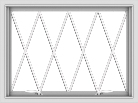 WDMA 32x24 (31.5 x 23.5 inch) White uPVC Vinyl Push out Awning Window without Grids with Diamond Grills