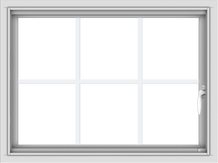 WDMA 32x24 (31.5 x 23.5 inch) White uPVC Vinyl Push out Casement Window with Colonial Grids Interior