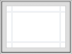 WDMA 32x24 (31.5 x 23.5 inch) White uPVC Vinyl Push out Casement Window with Prairie Grilles