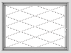 WDMA 32x24 (31.5 x 23.5 inch) White uPVC Vinyl Push out Casement Window without Grids with Diamond Grills