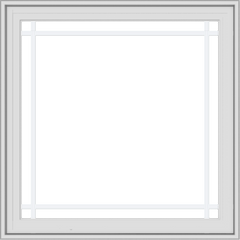 WDMA 32x32 (31.5 x 31.5 inch) White Vinyl UPVC Crank out Casement Window with Prairie Grilles