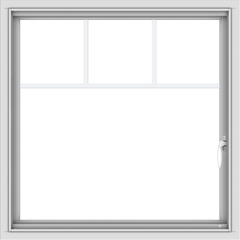 WDMA 32x32 (31.5 x 31.5 inch) White uPVC Vinyl Push out Casement Window with Fractional Grilles