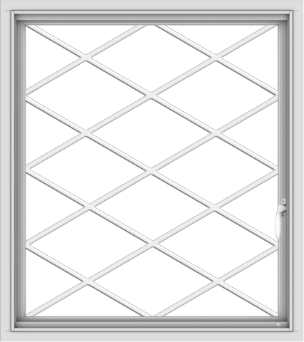 WDMA 32x36 (31.5 x 35.5 inch) White uPVC Vinyl Push out Casement Window without Grids with Diamond Grills