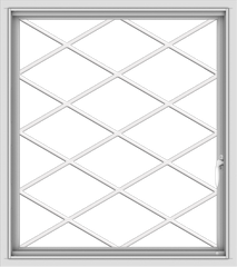 WDMA 32x36 (31.5 x 35.5 inch) White uPVC Vinyl Push out Casement Window without Grids with Diamond Grills