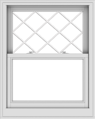 WDMA 32x40 (31.5 x 39.5 inch)  Aluminum Single Double Hung Window with Diamond Grids