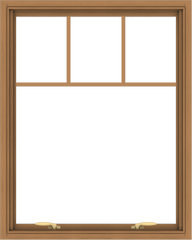 WDMA 32x40 (31.5 x 39.5 inch) Oak Wood Green Aluminum Push out Awning Window with Fractional Grilles