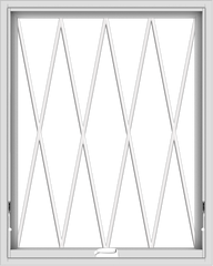 WDMA 32x40 (31.5 x 39.5 inch) White Vinyl uPVC Crank out Awning Window without Grids with Diamond Grills