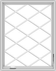 WDMA 32x40 (31.5 x 39.5 inch) White Vinyl UPVC Crank out Casement Window without Grids with Diamond Grills