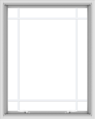 WDMA 32x40 (31.5 x 39.5 inch) White uPVC Vinyl Push out Awning Window with Prairie Grilles