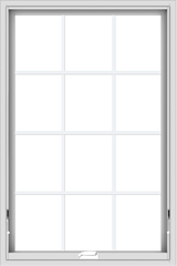 WDMA 32x48 (31.5 x 47.5 inch) White Vinyl uPVC Crank out Awning Window with Colonial Grids Interior