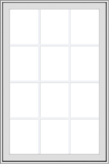 WDMA 32x48 (31.5 x 47.5 inch) White uPVC Vinyl Push out Casement Window with Colonial Grids Exterior