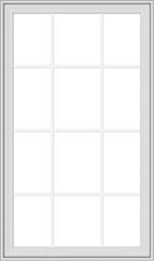 WDMA 32x54 (31.5 x 53.5 inch) White Vinyl UPVC Crank out Casement Window with Colonial Grids Exterior