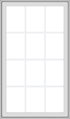 WDMA 32x54 (31.5 x 53.5 inch) White uPVC Vinyl Push out Casement Window with Colonial Grids Exterior