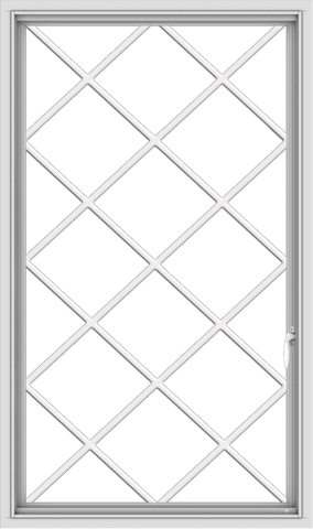 WDMA 32x54 (31.5 x 53.5 inch) White uPVC Vinyl Push out Casement Window without Grids with Diamond Grills