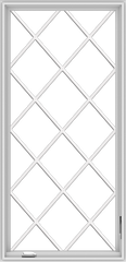 WDMA 32x66 (31.5 x 65.5 inch) White Vinyl UPVC Crank out Casement Window without Grids with Diamond Grills