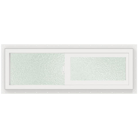 WDMA 36x12 (35.5x11.5) White Vinyl Sliding Windows With Fiberglass Mesh Screen