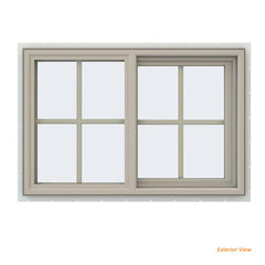 36x24 35.5x23.5 Vinyl PVC Sliding Window With Colonial Grids Grilles
