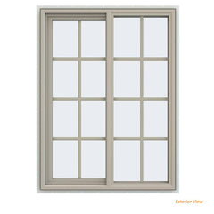 36x48 35.5x47.5 Vinyl Pvc Sliding  Window With Colonial Grids Grilles