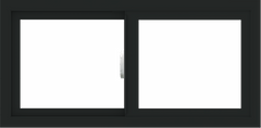 WDMA 36x18 (35.5 x 17.5 inch) Vinyl uPVC Black Slide Window without Grids Interior