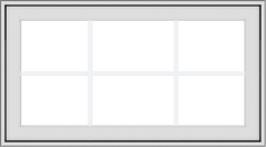 WDMA 36x20 (35.5 x 19.5 inch) White Vinyl uPVC Crank out Awning Window with Colonial Grids Exterior