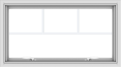 WDMA 36x20 (35.5 x 19.5 inch) White uPVC Vinyl Push out Awning Window with Fractional Grilles